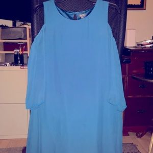 3/4 length sleeve cold shoulder dress